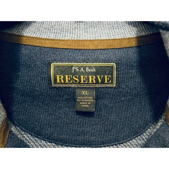 Jos A Bank Reserve 1/4 Zip Pullover Cotton/Cashmere Blue Sweater Size XLarge - Picture 6 of 8
